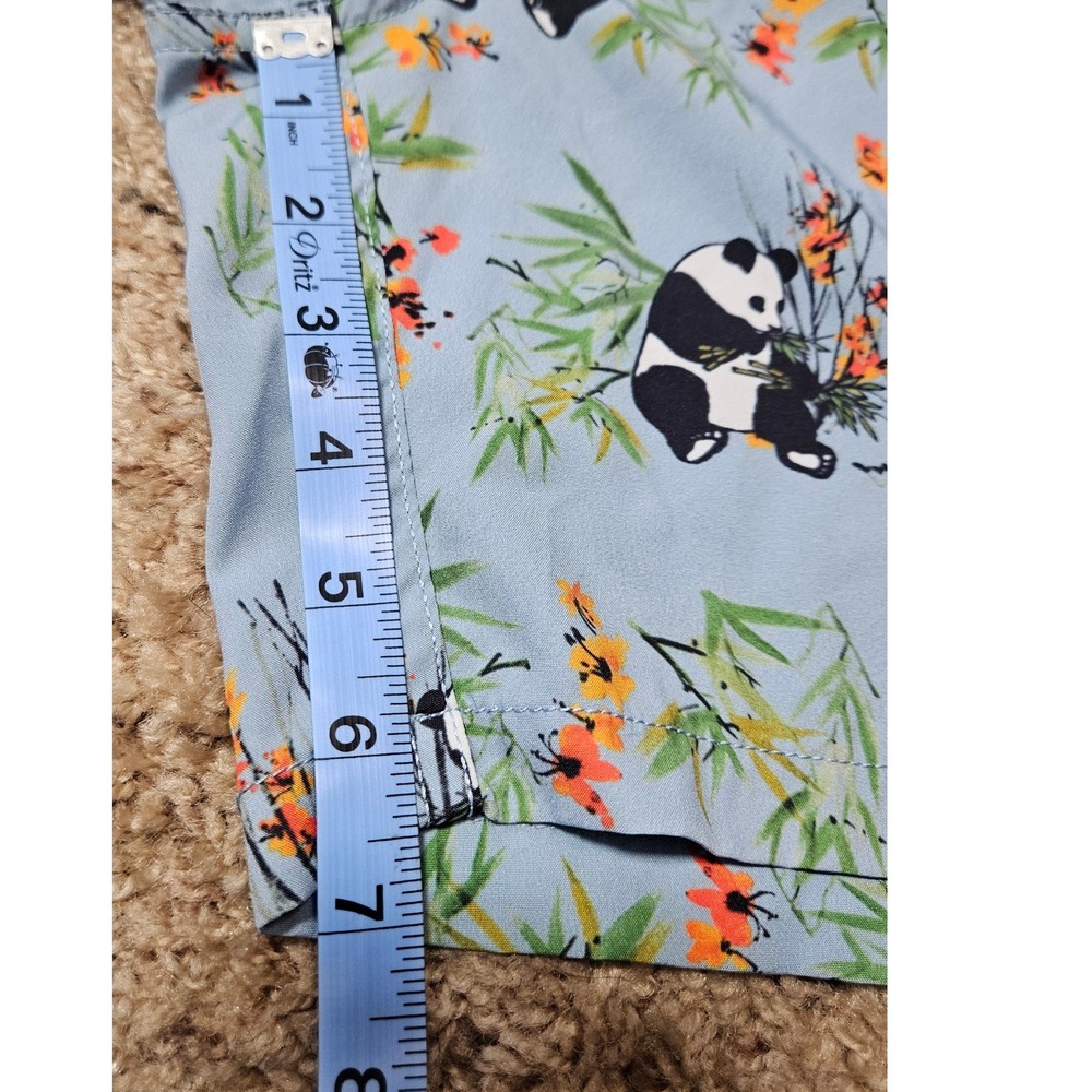 Public Access Mens Panda Bamboo Print Swim Trunks Light Blue Medium 36" Shorts - Picture 7 of 9